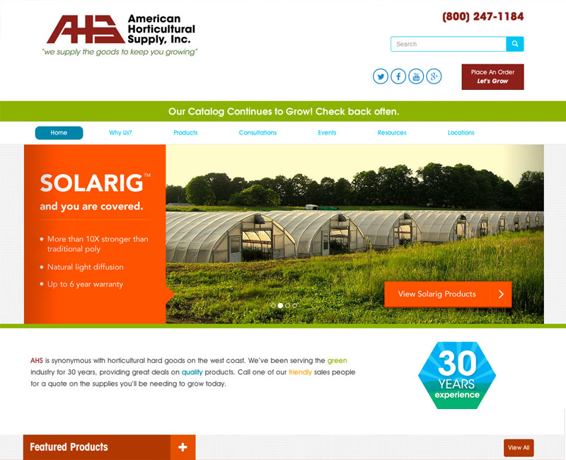 American Horticultural Supply Website Redesign