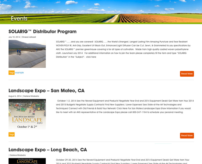 American Horticultural Supply Webpage Design