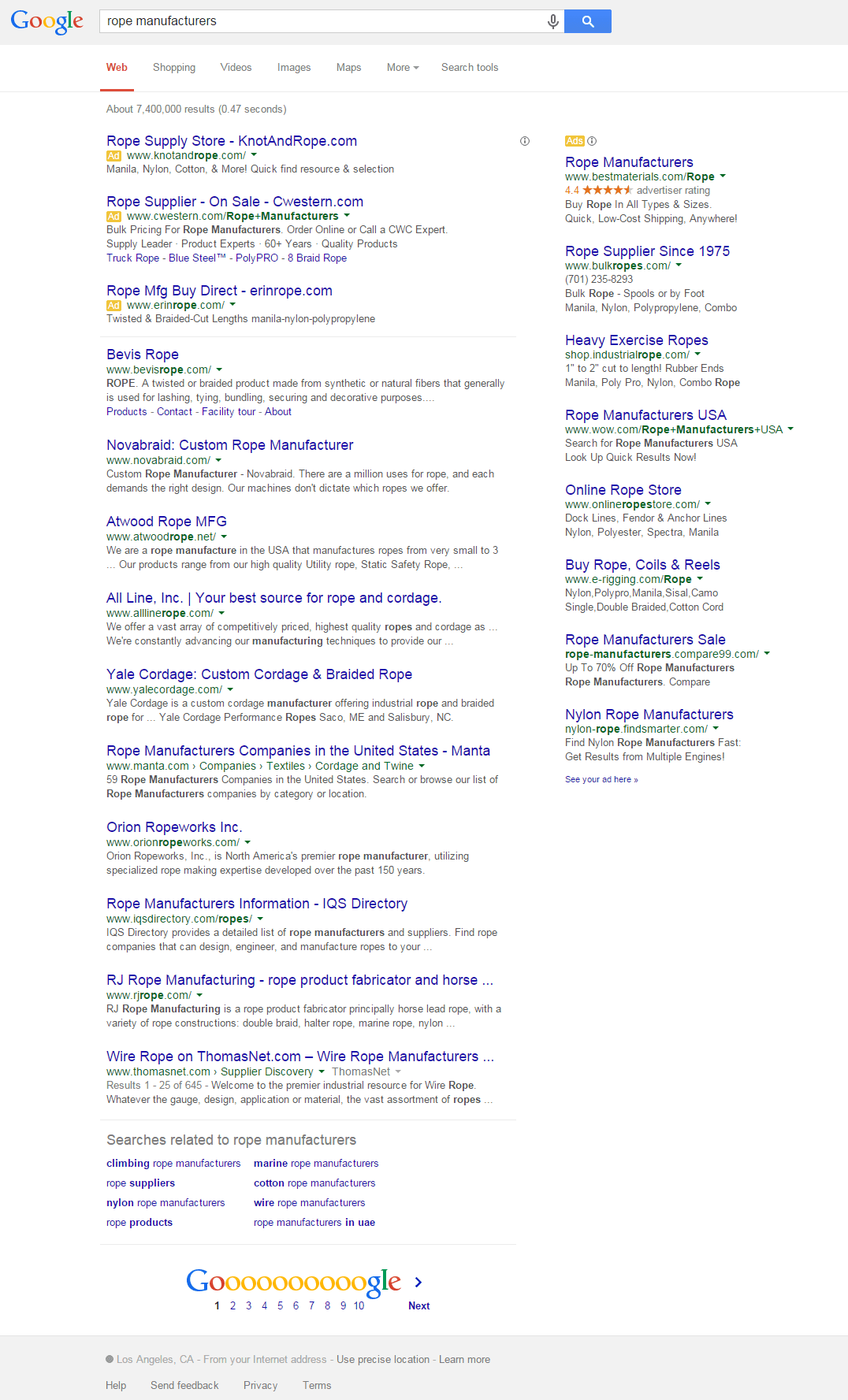 Google Search Results - Titles and Descriptions