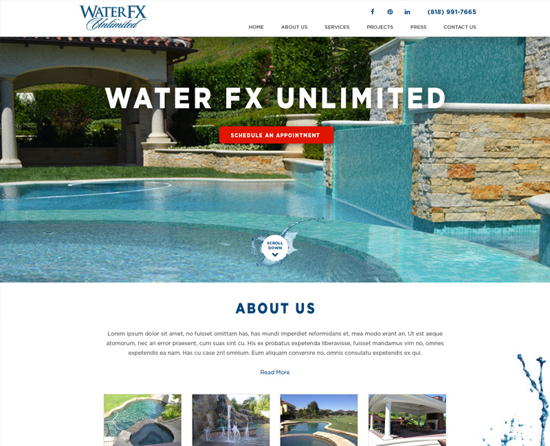 Water FX Website Design