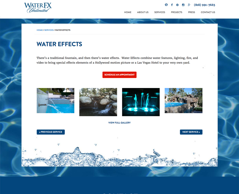 Water FX Inner Page Design